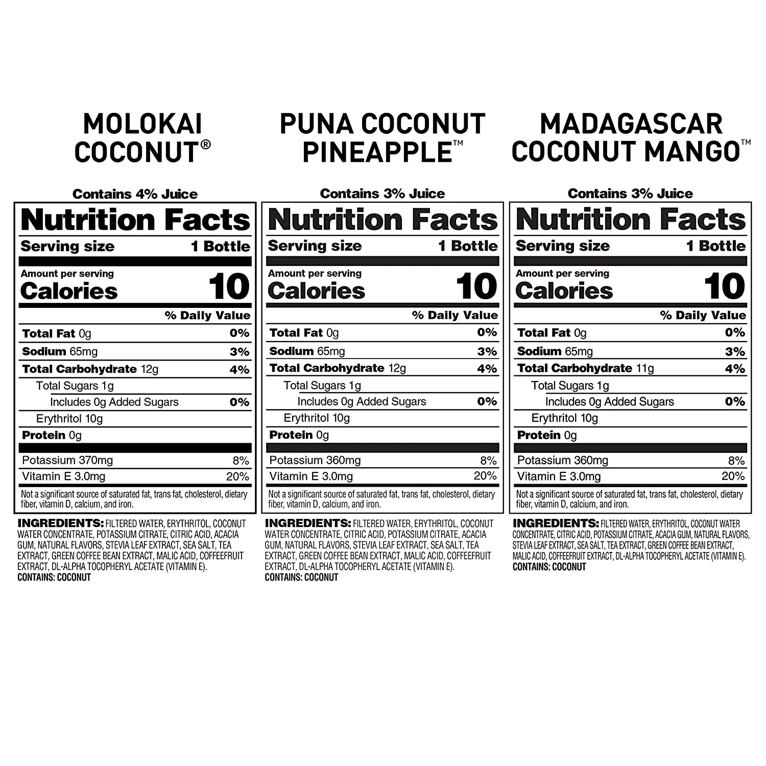 Bai Cocofusions Variety Pack, 18 fl oz bottles, 12 pack