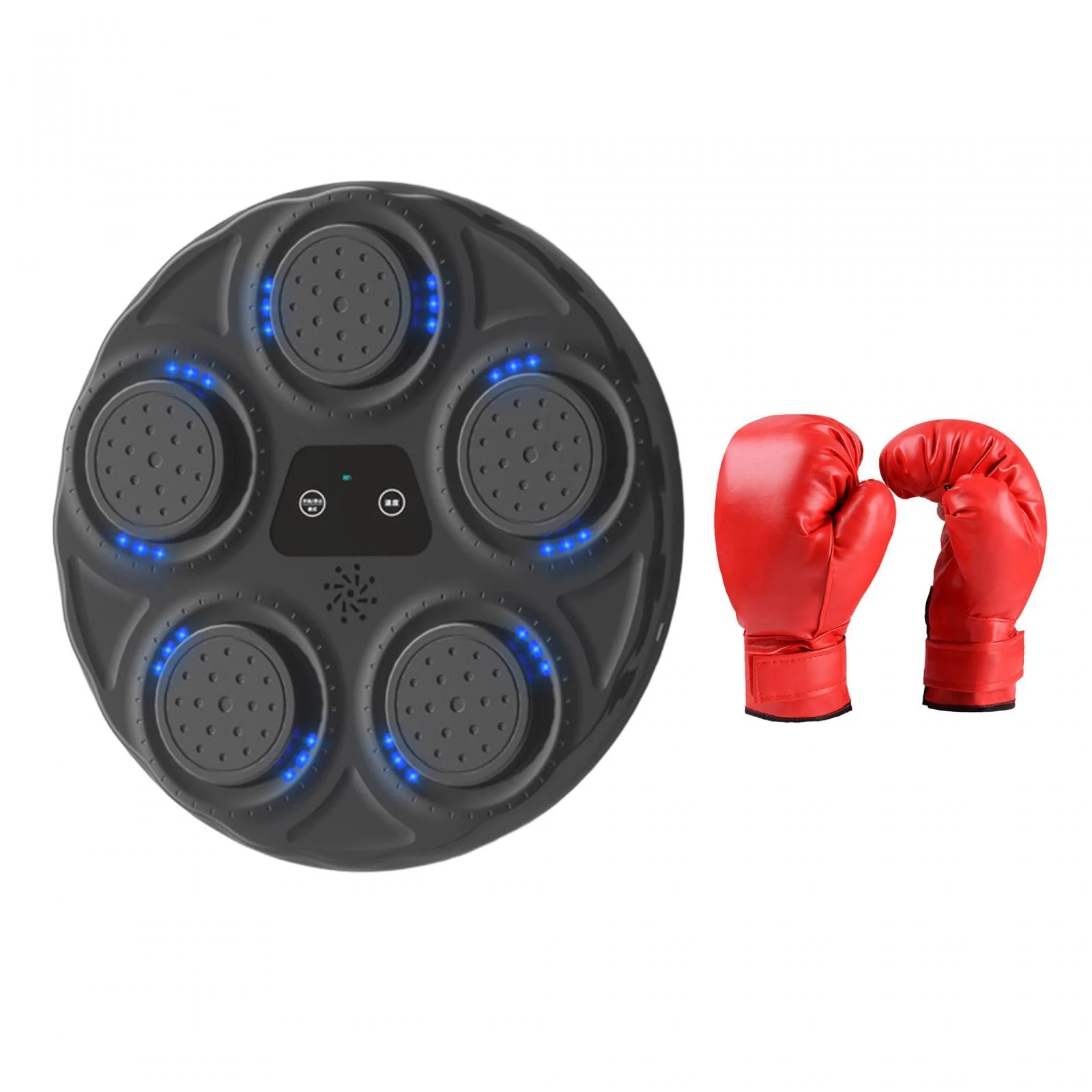 AMLESO Electronic Boxing Machine Boxing Trainer Lighted Speed Adjustable Punching Pad Music Boxing Target for Martial Arts Taekwondo With Gloves