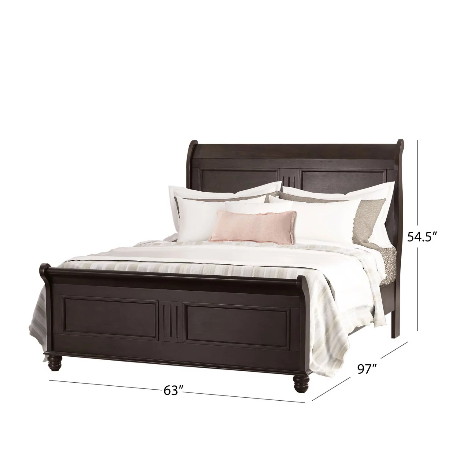 Devon & Claire Carly Traditional Wooden Queen Bed, Brown