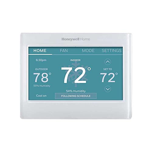 Honeywell Home RTH9585WF Wi-Fi Smart Color Thermostat, 7 Day Programmable, Touch Screen, Energy Star, Alexa Ready, C-Wire Required, Not Compatible with Line Volt Heating Gray