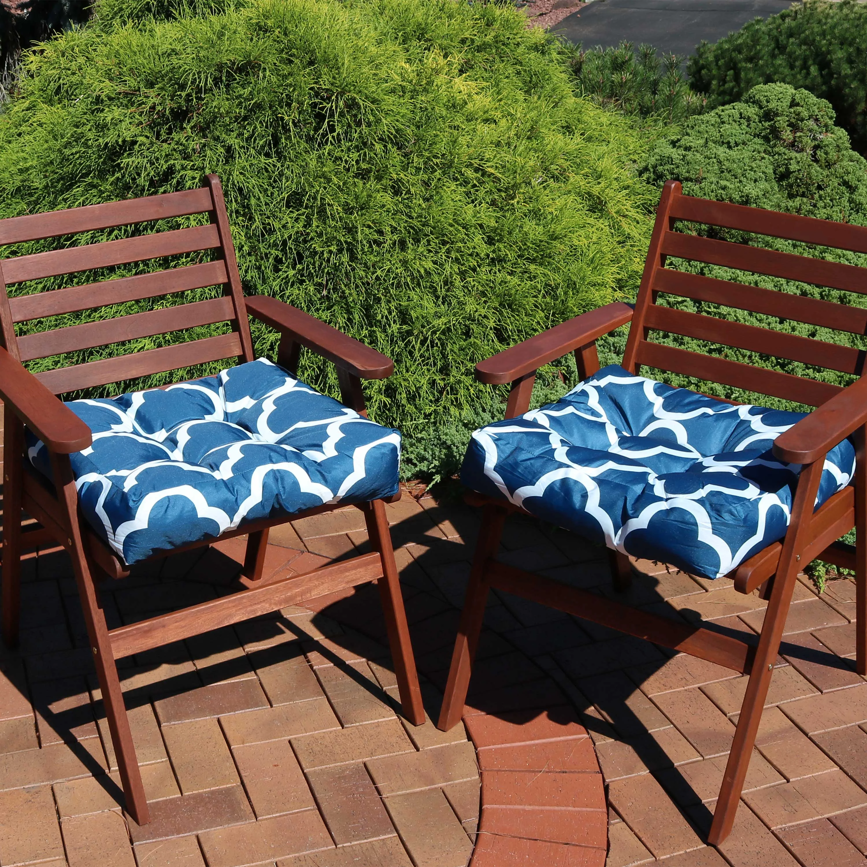 Sunnydaze Indoor/Outdoor Replacement Square Tufted Patio Chair Seat and Back Cushions - 20