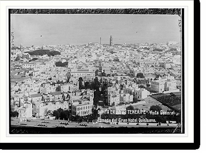 Historic Framed Print, View of Santa Cruz, 17-7/8