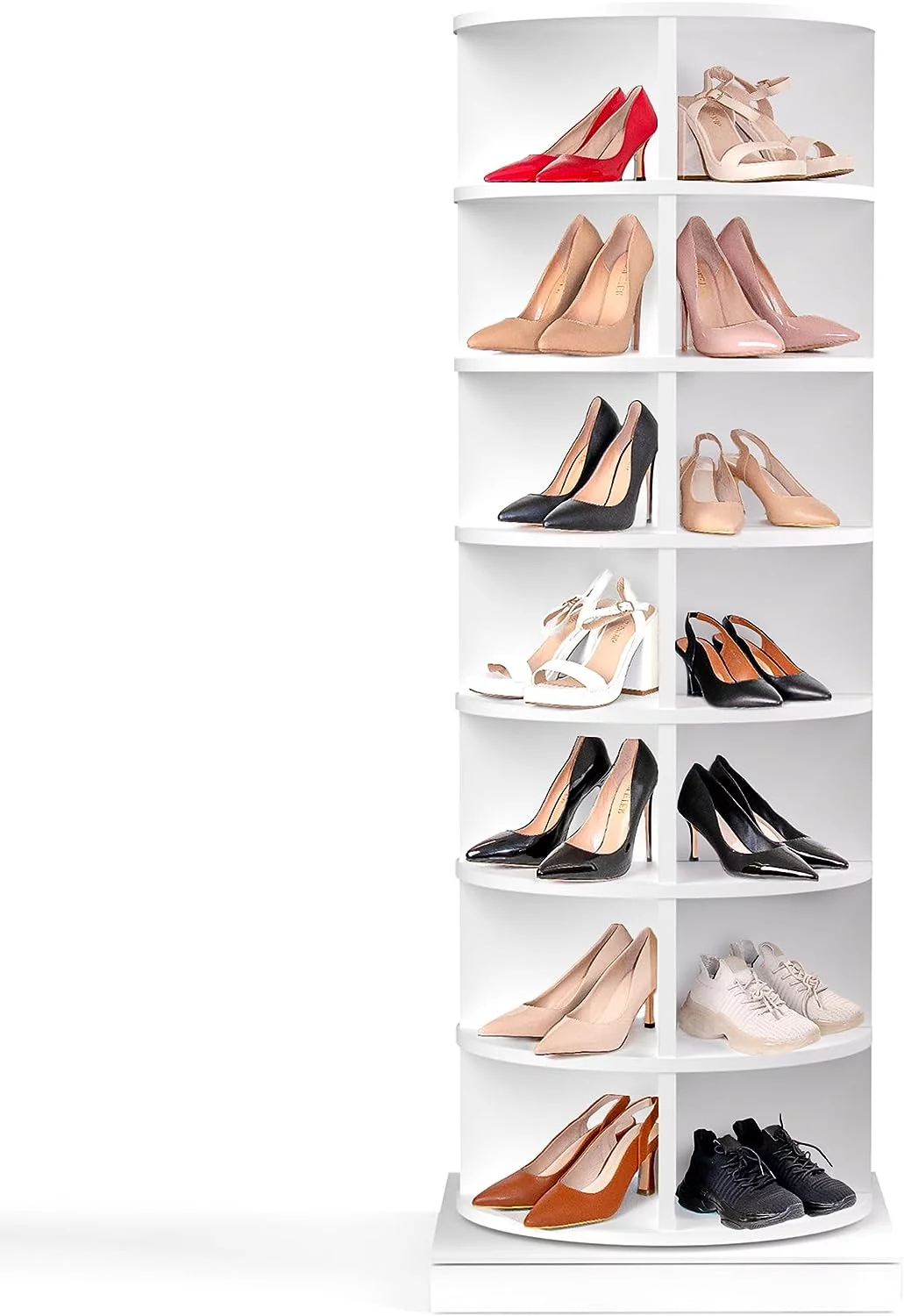 Holaki 360° Rotating Shoe Rack 7-Tiers Organizer Spinning Shoe Rack, Rotating shoe Organizer tower Holds Up to 28 Pairs of Shoes, Shoe Storage Shelf for Entryway Living Room Hallway Shoe Cabinet