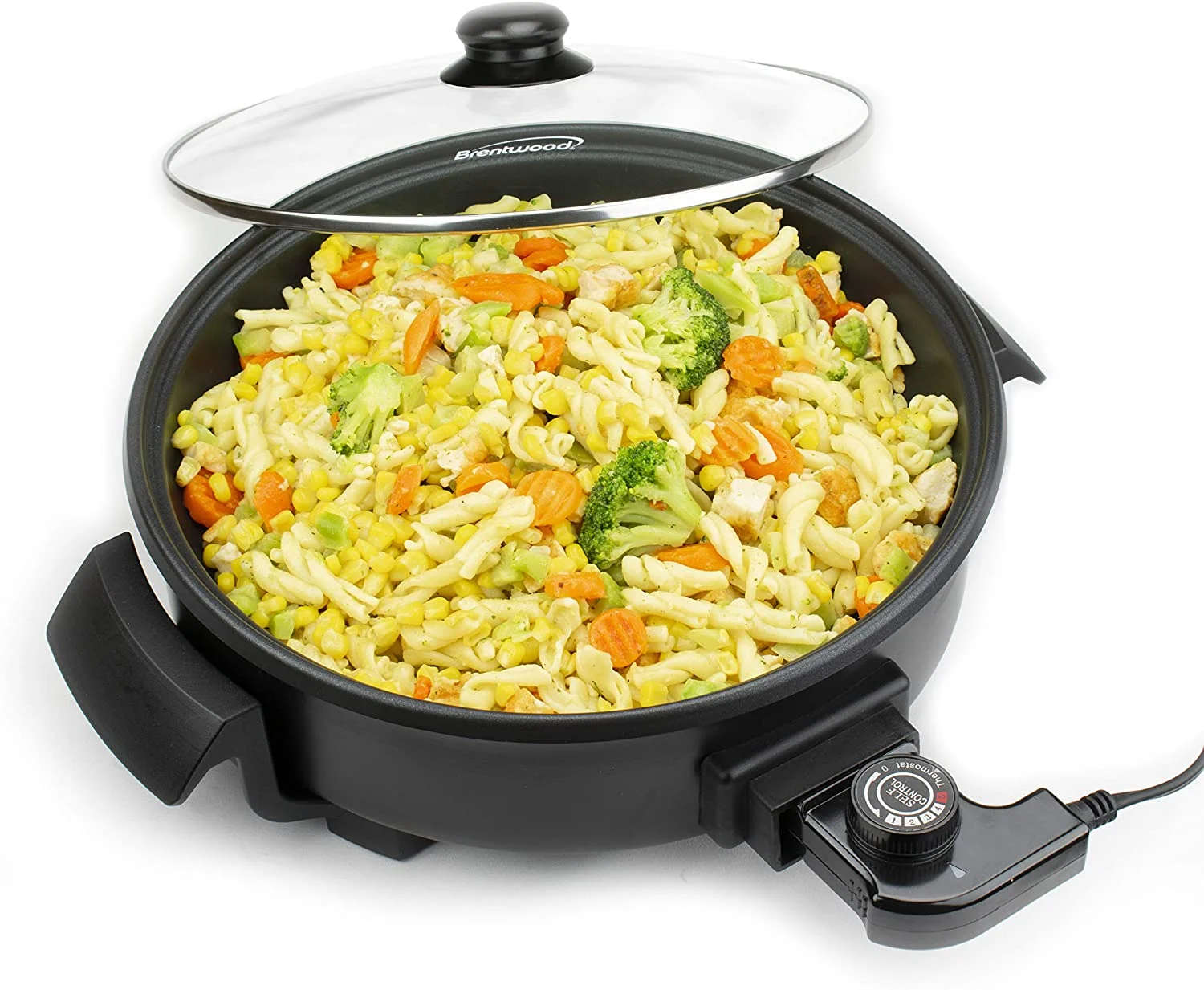 Appliances SK67BK 12-Inch Round Nonstick Electric Skillet With Vented Glass Lid, One Size, Black