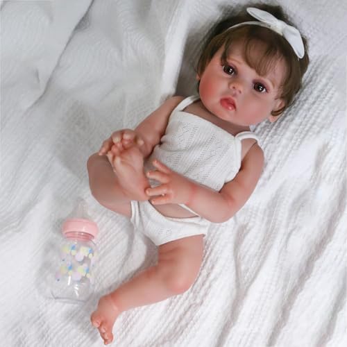 CHAREX Realistic Reborn Baby Dolls – 18-Inch Silicone Baby Girl, Lifelike Newborn Real Life Weighted Full Body Vinyl Anatomically Correct Doll with Gift Set for Kids Age 3+