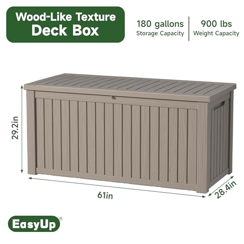 100 Gallon Outdoor Storage Box Waterproof, UV Resistant Resin Deck Box with Hydraulic Rod, Reinforced Stability for Patio, Garden, Rattan Gray