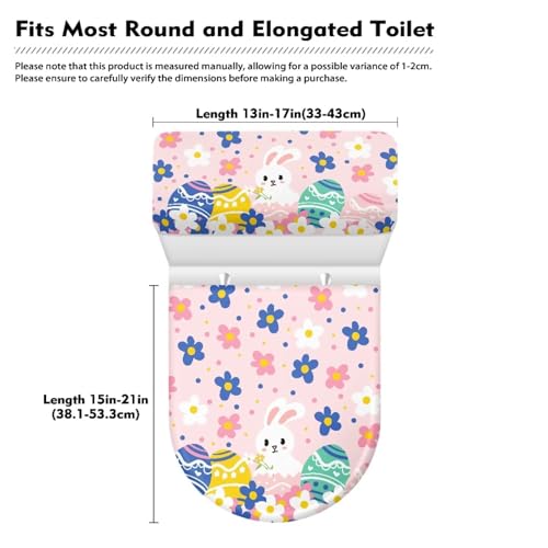 Christmas Bow Bell Toilet Tank Lid Cover and Toilet Seat Lid Cover 2 Pcs Set Toilets Covers with Elastic Cloth Fits Most Toilets Tanks & Lids