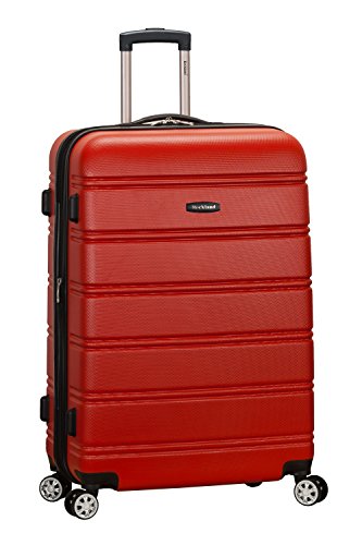 Rockland Melbourne Hardside Expandable Luggage with Spinner Wheels, Blue, Checked Large 28