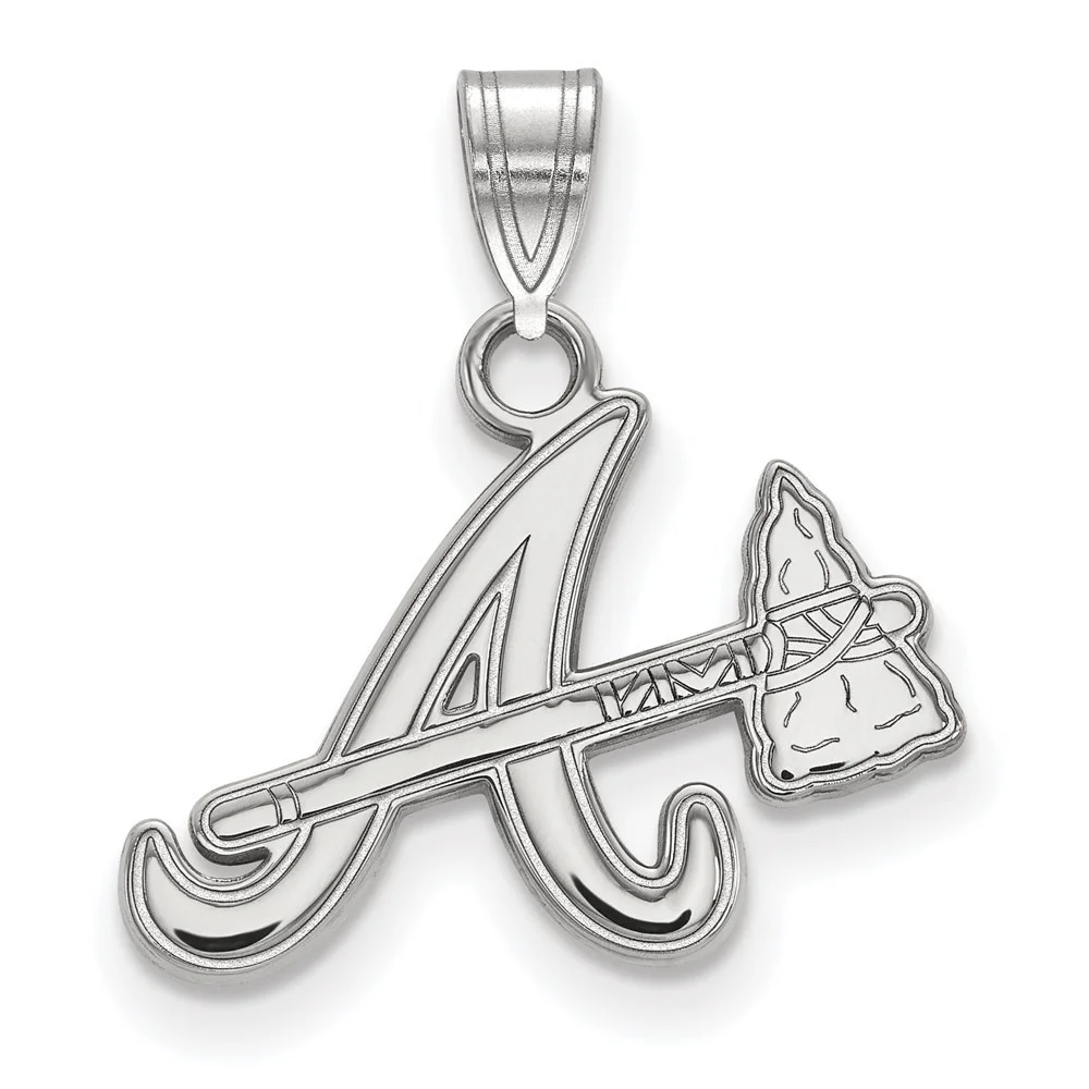 Auriga 10k White Gold Letter A and Tomahawk Small Pendant for Women (L-17 mm, W-18 mm)