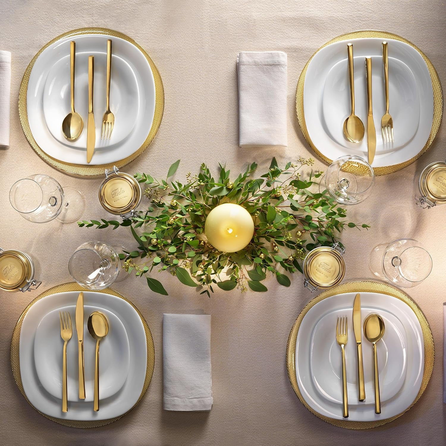 Parma Set Of 6 Appetizer, Salad And Dessert Plates, 7.75 Inch Tempered Opal Glass, Clean White, & Curved Design, Dishwasher Safe, Made In Spain.