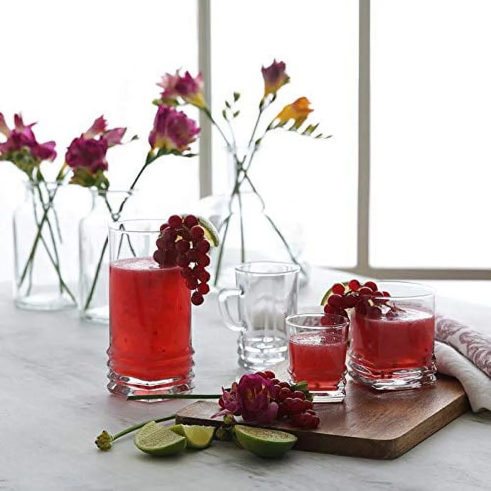 LAV Clear 11.25 Ounce Highball Drinking Glasses | Thick and Durable ? Dishwasher Safe ? For Water, Soda, Juice, or Cocktails ? Set of Six Tall Glass Tumblers