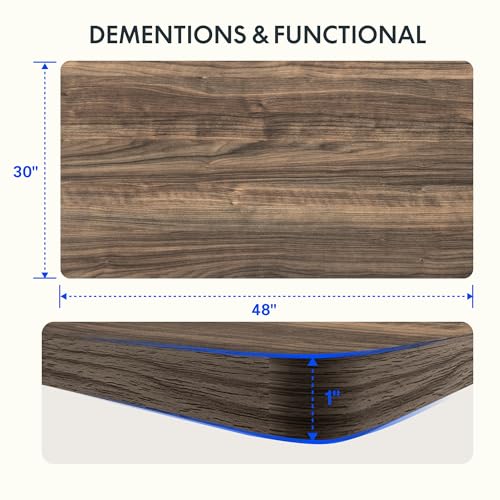 FLEXISPOT EN2 Whole-Piece Standing Desk with Clamp Power Strip, 55 x 28” Electric Stand Up Height Adjustable Desk with Cable Management (Black Frame + 55