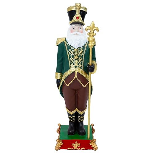 Sunnydaze 3ft Guardian of The North Pole Nutcracker Christmas Decoration - Polyresin Indoor or Outdoor Nutcracker Statue