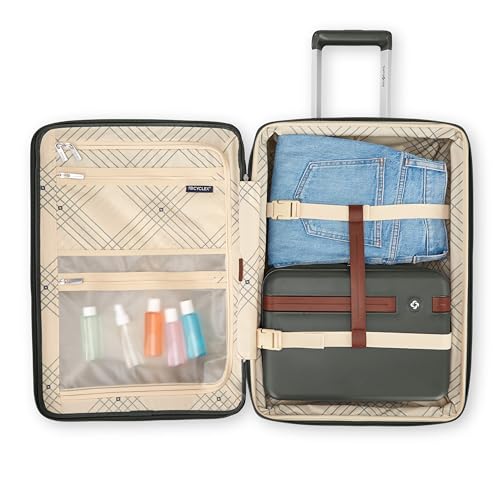 Virtuosa Hardside 21 Inch Carry On Luggage - Airline Approved with 360° Spinner Wheels, RightHeight™ Adjustable Handle - Zippered WetPak™ - TSA Lock - Expandable Light Polycarbonate Shell - Navy