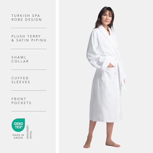 Fishers Finery Womens Premier EcoFabric Turkish Style Terry Spa Robe Ultra Plush