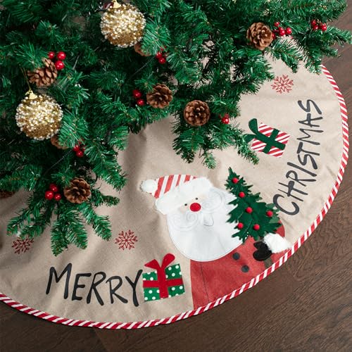 Mr. Pen- Christmas Tree Skirt 48 inches, Knitted Christmas Skirt Tree, Xmas Tree Skirt