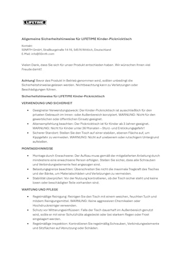 Lifetime Kids Picnic Table, Blue