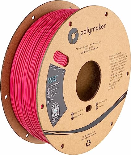 Polymaker PLA PRO Filament 1.75mm 1kg, Tough & High Rigidity White 3D Printing Filament, PolyLite PLA PRO 3D Printer Filament 1.75mm, Print with Most 3D Printers
