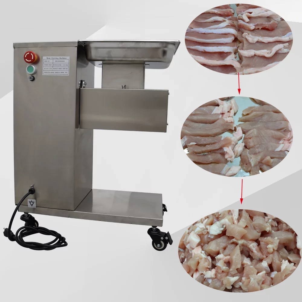 INTSUPERMAI Electric Meat Cutting Machine QE Meat Slicer Dicing Machine with 7mm Blade