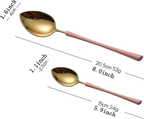 Soup spoons,Soup Spoons,Coffee Spoons,Dinner Spoon,Exquisite Stainless Steel Spoon Household Soup Spoon Rice Spoon Coffee Spoon Dessert Spoon Large (Color : B, Size : S) (Color : Bianco, Size : L)