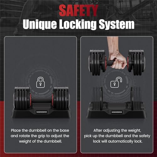 Adjustable Dumbbell 25/55LB Single Dumbbell 5 Weight Options Dumbbell Anti-Slip Metal Handle, Ideal Home Exercise Equipment