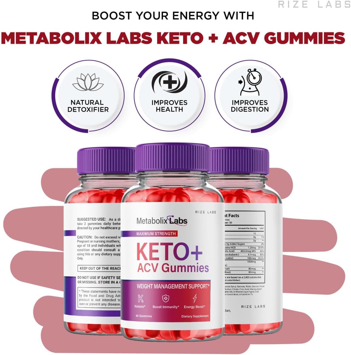 (2 Pack) Metabolix Labs Keto ACV Gummies - Metabolix Labs Keto Plus ACV Gummies MetabolixLabs Supplement Metabolix Labs Keto + ACV Gummy, AC Ketosis Gomitas Gunmies (120 Gummies)