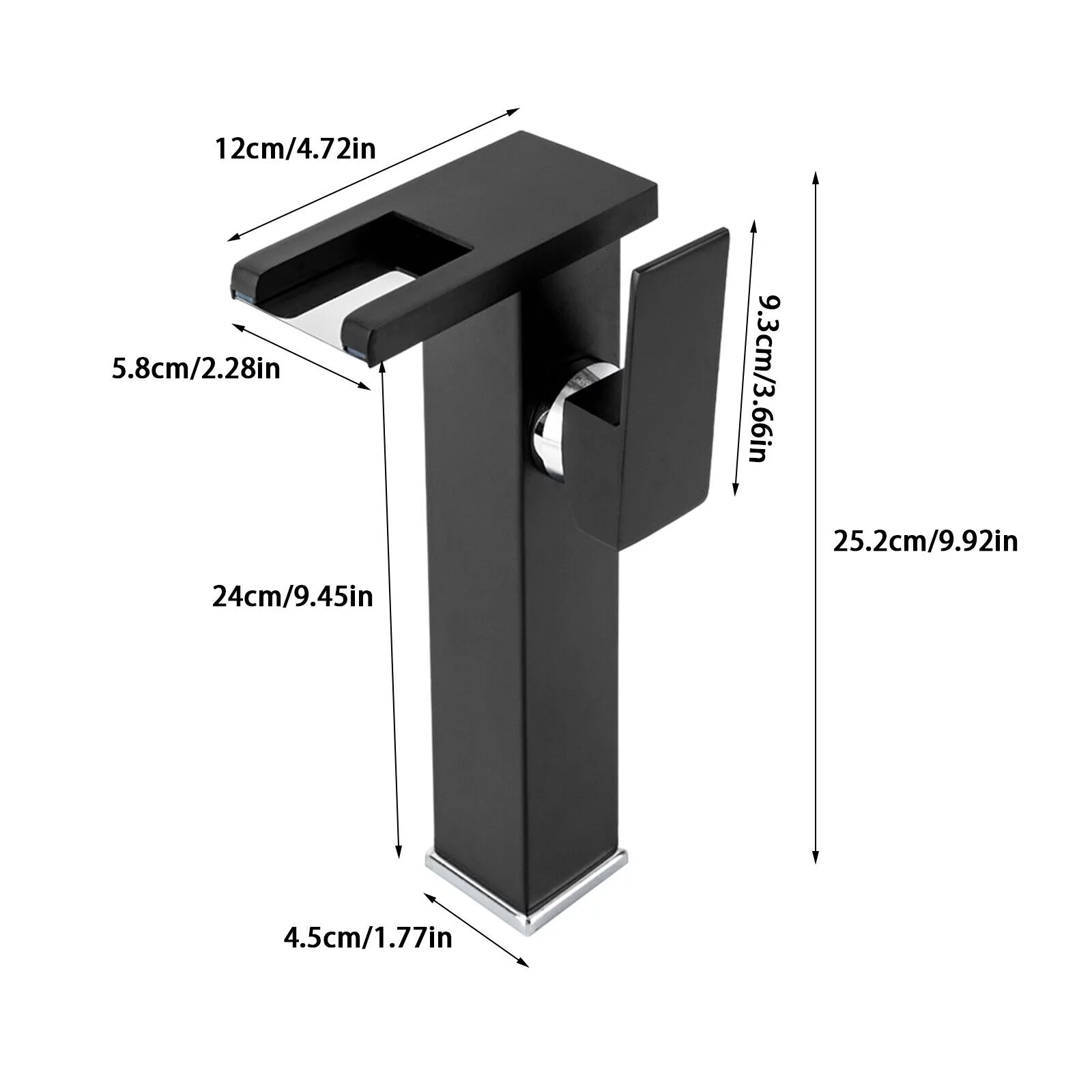 Bathroom/Kitchen Tap Waterfall Single-Handle Vessel Sink Faucet with LED Light Double control Faucet