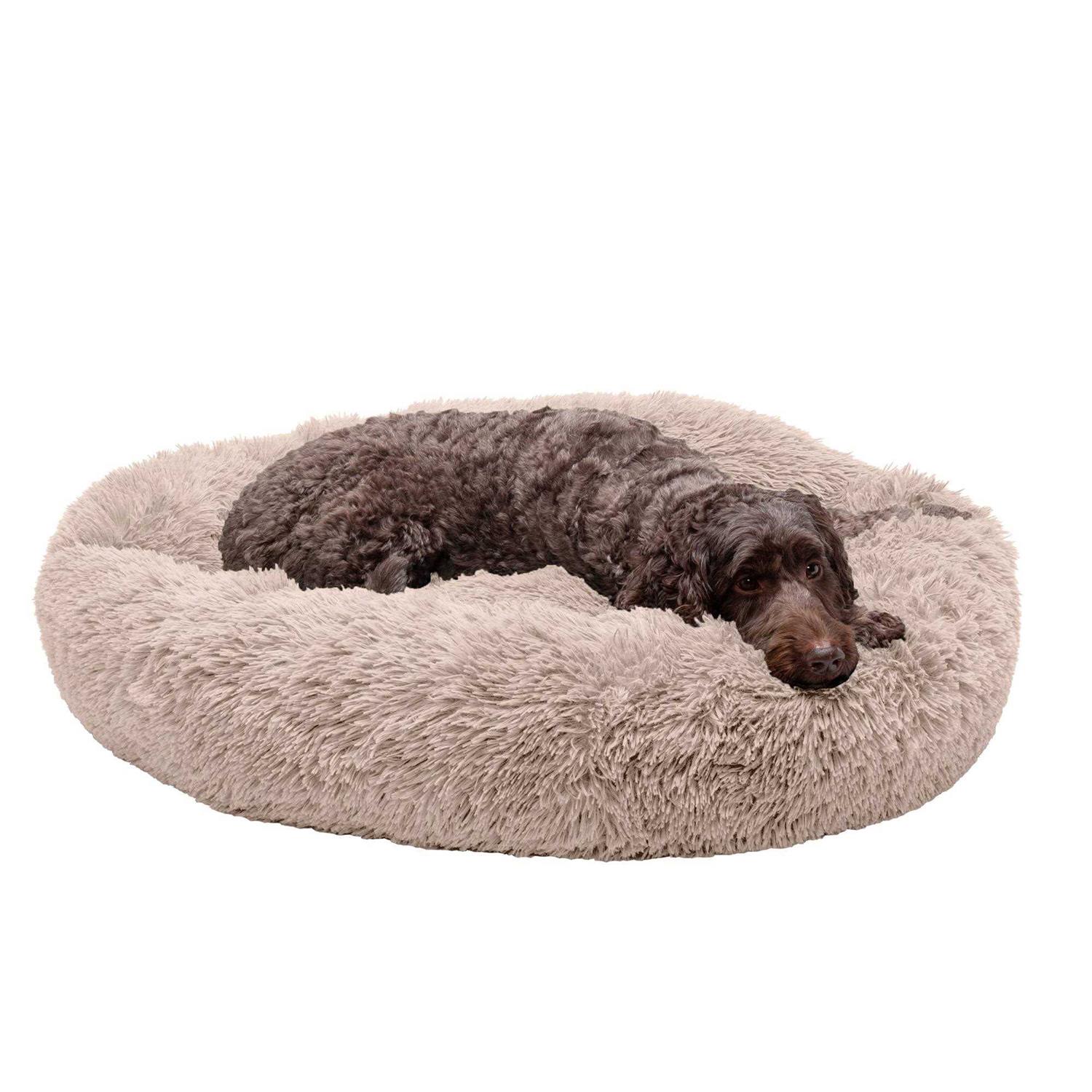 FurHaven Calming Cuddler Long Fur Donut Dog Bed - Pet Supplies online store