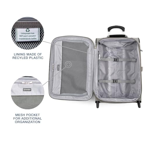 Travelpro Maxlite 5 Softside Expandable Upright 2 Wheel Carry on Luggage, Lightweight Suitcase, Men and Women, Burgundy, Carry On 22-Inch