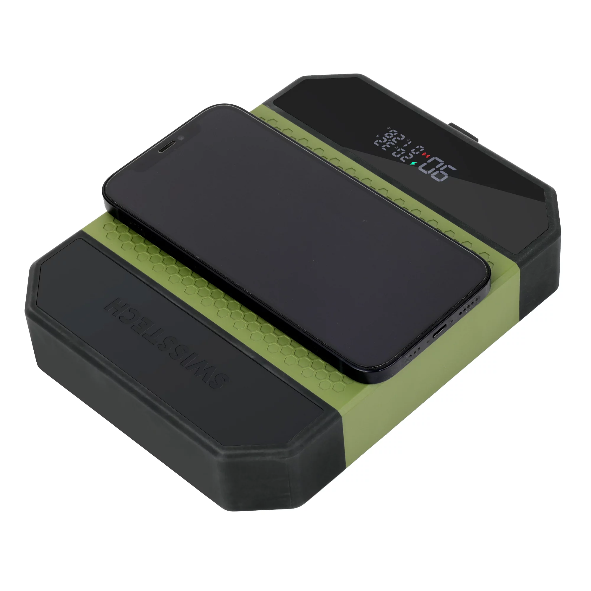 Swiss Tech 40000 mAh Wireless Power Bank with Charging Pad and 65W Fast Charge, IP54 Weatherproof