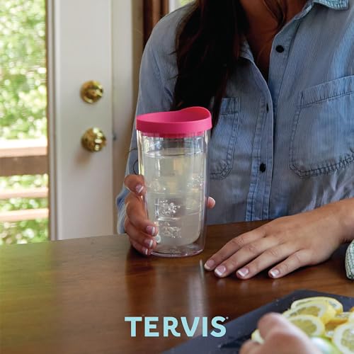 Tervis Crystal Clear Tabletop Made in USA Double Walled Insulated Tumbler Travel Cup Keeps Drinks Cold & Hot, 16oz - 4pk, Classic