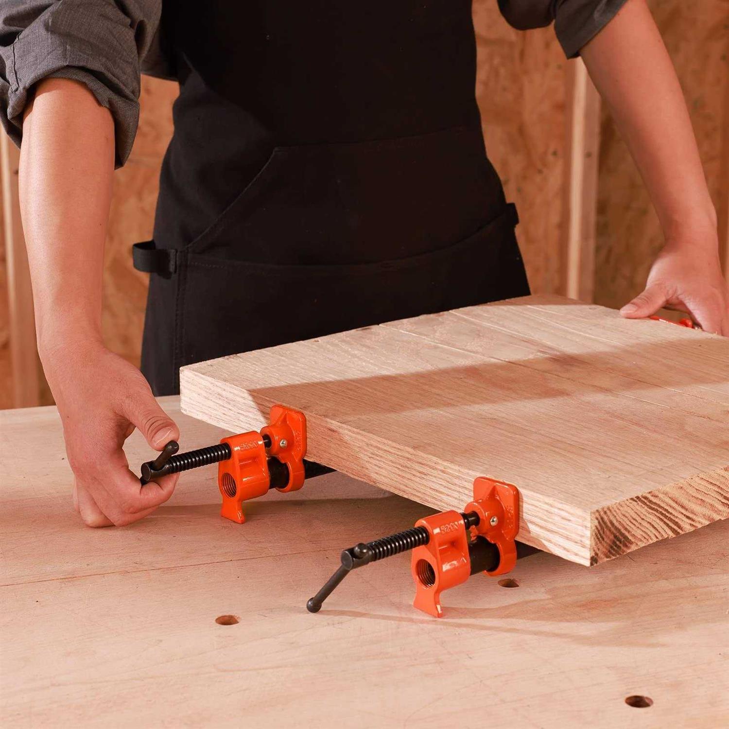 PONY 2-Pack Wood Gluing Pipe Clamp Fixture Black Pipe