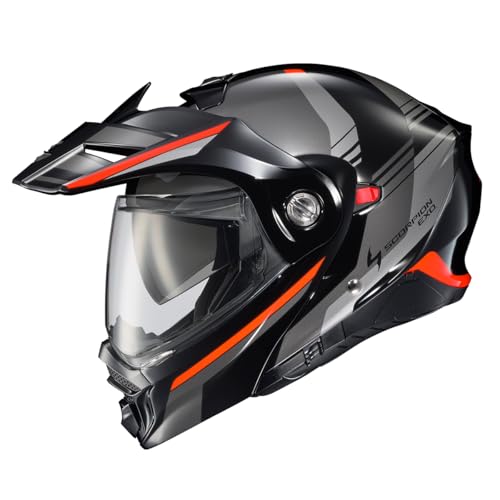 ScorpionEXO AT960 Modular Adventure Street Adult Motorcycle Helmet with Bluetooth Ready Speaker Pockets DOT ECE Approved (Topographic Sand Large)