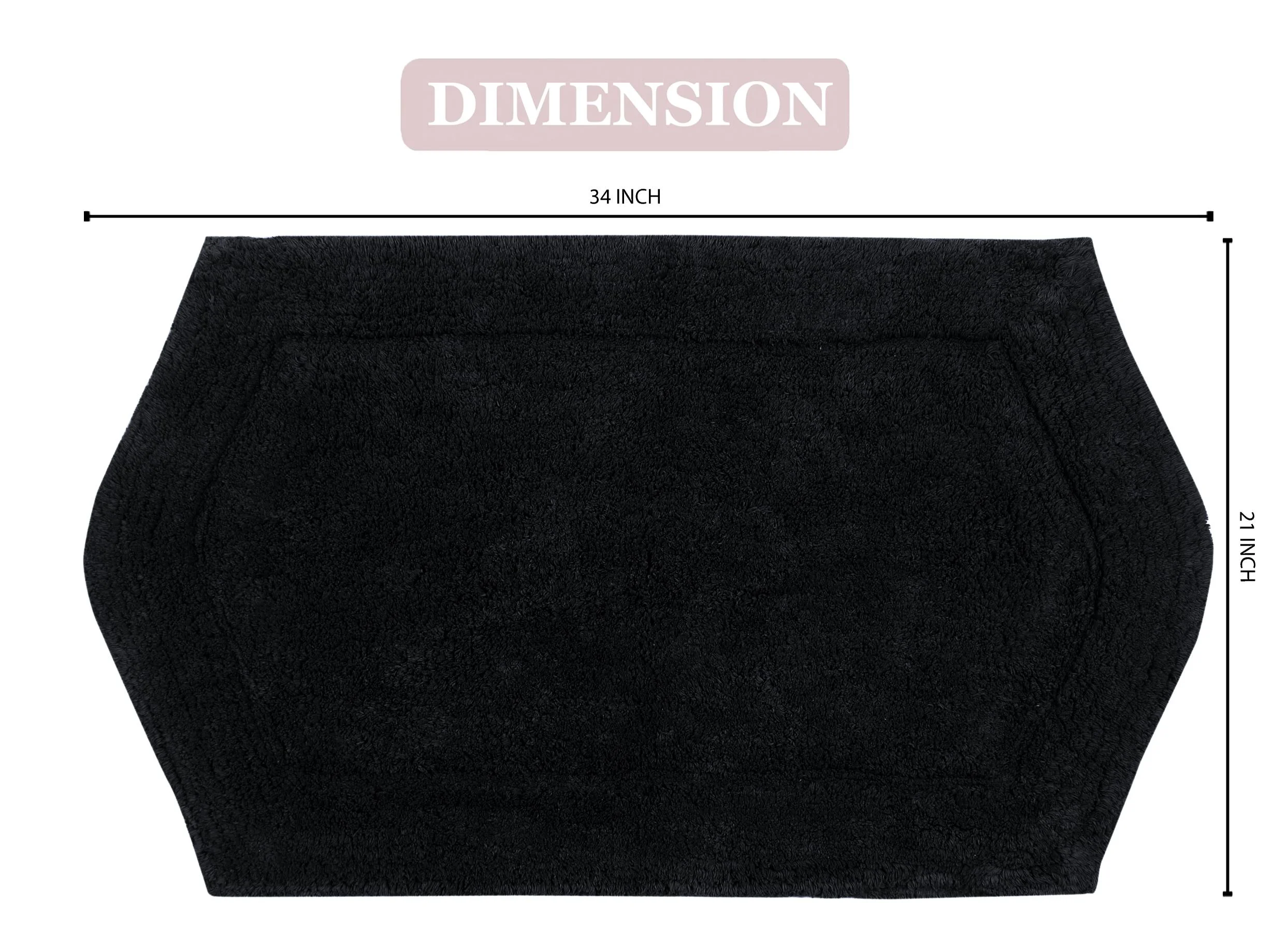 Home Weavers Waterford Collection 100% Cotton Tufted Bath Rug, Extra Soft and Absorbent Bath Rugs, Non-Slip Plush Bath Carpet, Machine Wash, bath rug for Bathroom, 21