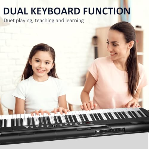 88 Key Piano Keyboard,Beginner Electric Digital Piano with Semi Weighted Keys,Keyboard Piano withSustain Pedal, Power Supply, Stand, Carrying Case,Headphones