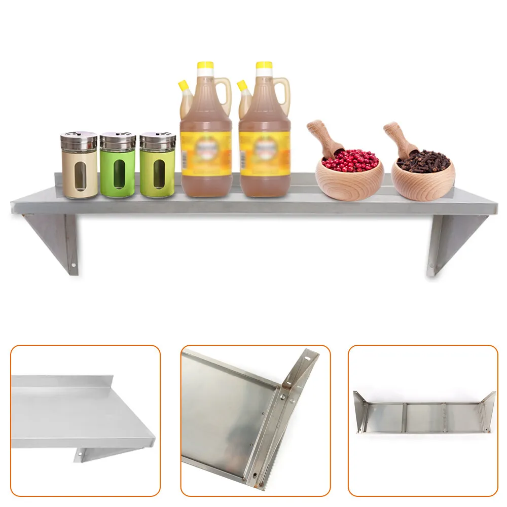 Stainless Steel 12'' x 36'' Commercial Kitchen Wall Shelf Restaurant Shelving