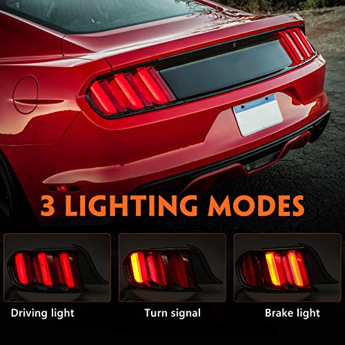 FIONE LED Tail light Assembly Compatible with Ford Mustang 2015-2020 TailLight Replacement Rear Lamp Left Driver Side LH FO2800238 FR3Z13405GCP