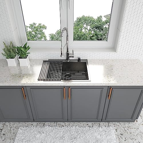 25 Inch Utility Laundry Sink Drop In 16 Gauge Stainless Steel Single Bowl Laundry Room Sink Laundry & Utility Room Kitchen Sinks 25