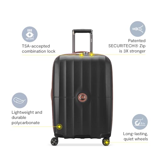 DELSEY PARIS Carrousel Hardside Expandable Luggage with Spinner Wheels, Navy, Carry-on 21 Inch