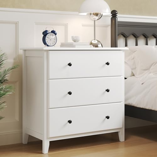 Hasuit White Dresser for Bedroom, 55.3'' Long Dresser Chest of Drawers, Large Capacity 6 Drawer Double Dresser, Solid Wood Storage Cabinet for Living Room, Hallway