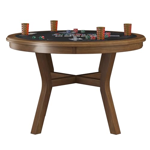 Hillsdale Furniture Cooper Convertible Wood 47 Inch Poker Game Table, Brown