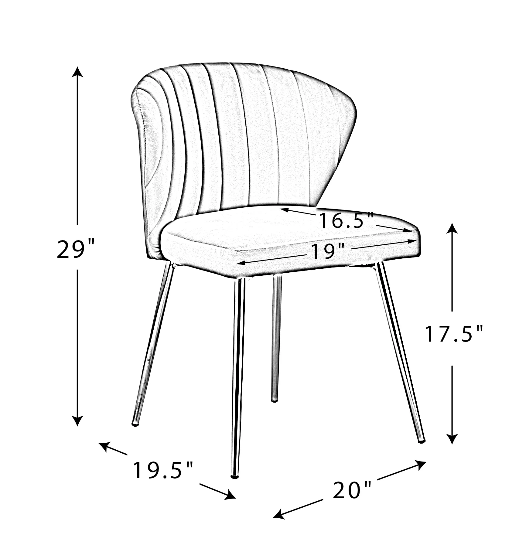 Velvet Wingback Accent Chair Upholstered Home Kitchen Dining Side Chair Gold Metal Legs Bedroom Pink