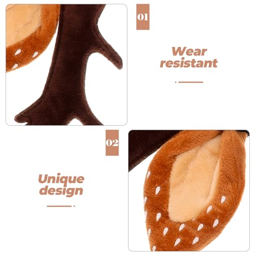 Beaupretty Christmas Hat for Cat Pet Deer Costume Hat Dog Reindeer Costume Elastic Band Adjustable Antler Headband Cat Christmas Antler Headband Pet Cosplay,S