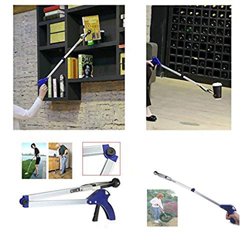 BeGrit 2 Pcs Reacher Grabber Suction Cup Grip Foldable Long Arm Reaching Claw Hand Grabber Trash Pickup Tool