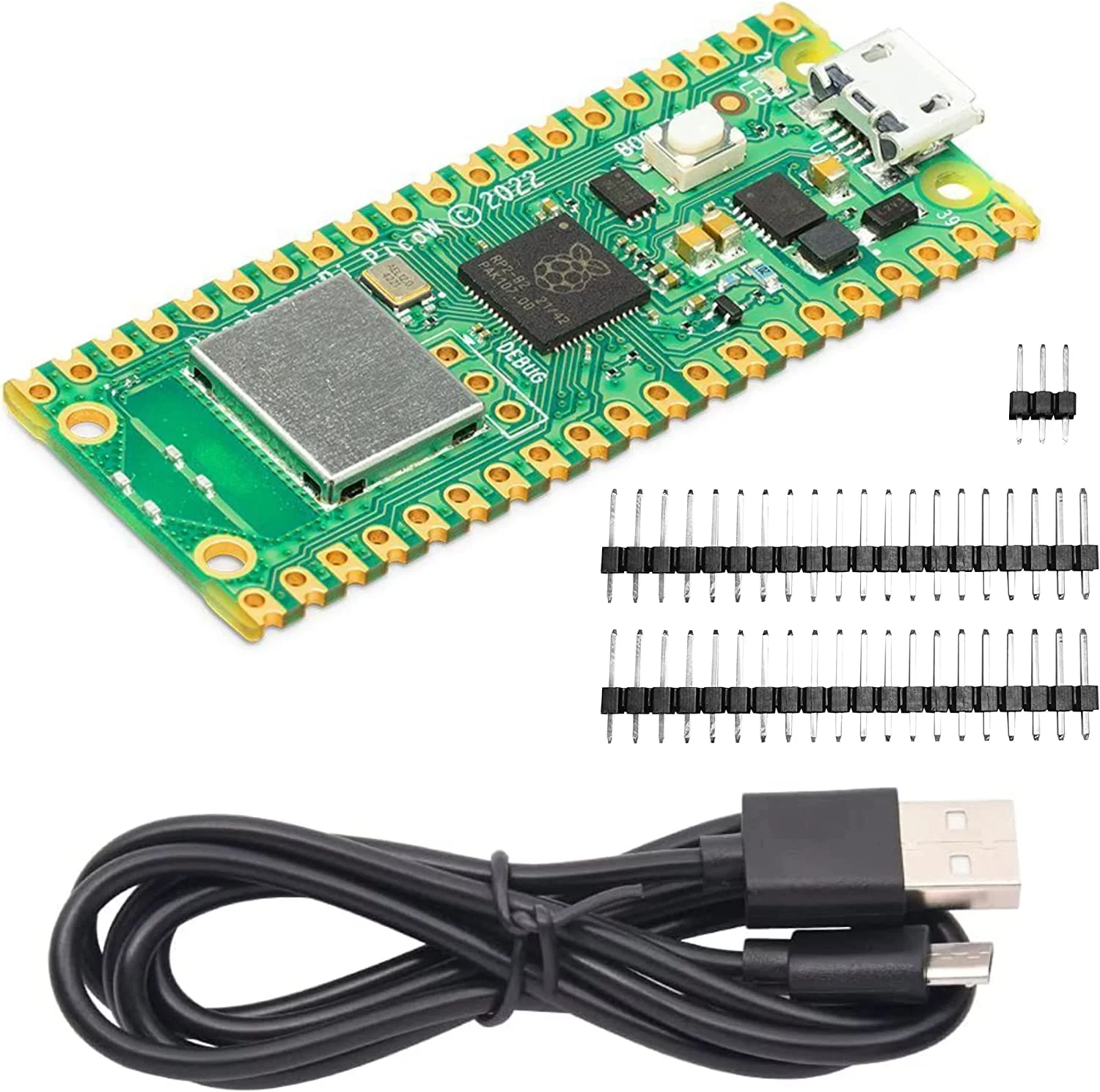 Raspberry Pi Pico W (Wireless, WiFi) Basic Kit (PICO-W)