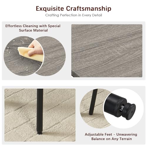 Tatub Bar Table with Stools Set of 2, Industrial 3 Piece Counter Height Small Dining Sofa Table and Chairs Set of 2, Brown