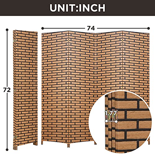 Wood Mesh Woven Design 4 Panel Folding Wooden Screen Room Divider