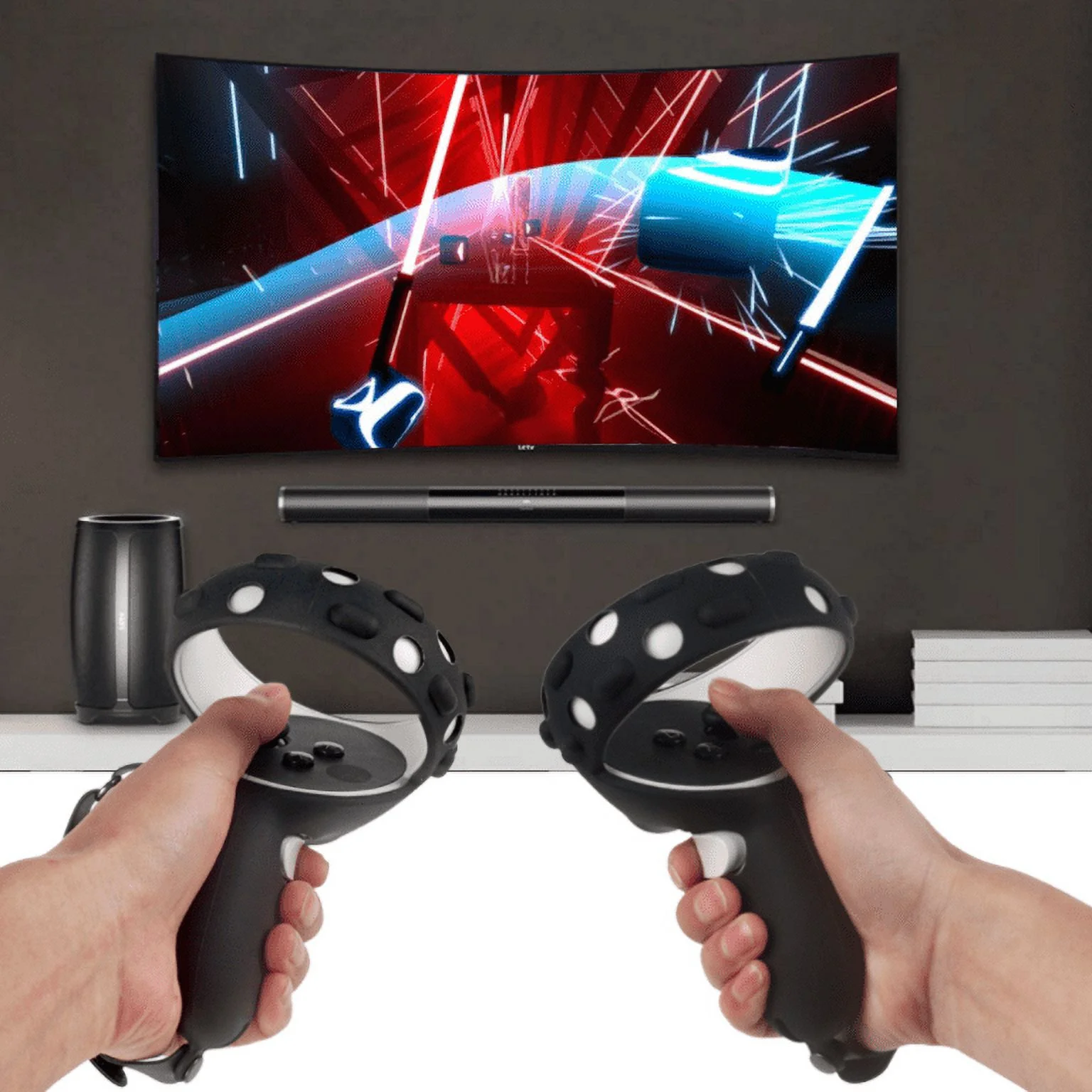 Newest Oculus Quest 2 - All-In-One VR Headset - 256 GB Gaming Headset with  1 Pair of Silicone Controller Grip Cover