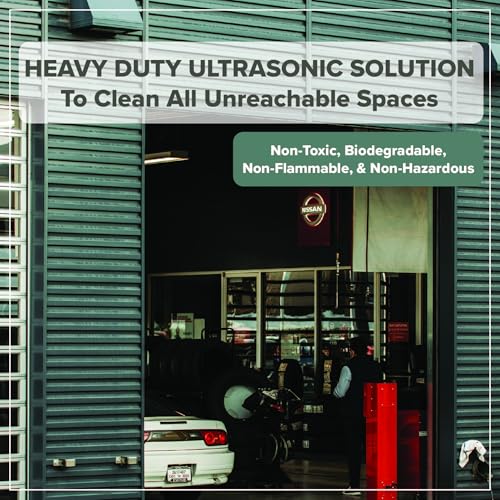 Ultrasonic Cleaner Solution - Makes 8 Gallons Concentrated Ultrasonic Carburetor Cleaner - 128 oz Cleaning Solution for Automotive Parts - Safe for All Metals - Removes Grease & Dirt