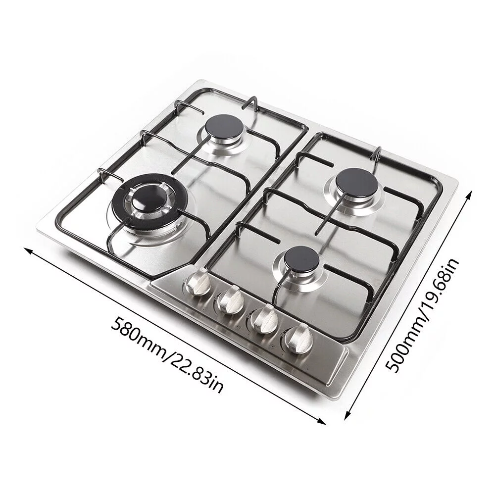 TOOL1SHOoo 5 Burners Built in Gas Cooktop Stainless Steel Stove NG/LPG Gas Hob Cooktop